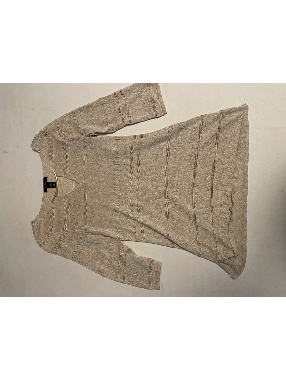 White House Black Market Beige Knit Tunic Sweater Medium